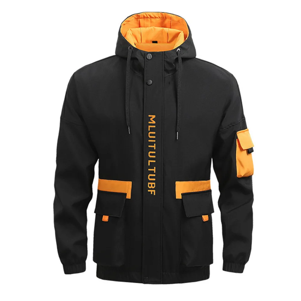 Men's new plus size trendy casual loose functional work clothes spring and autumn baseball jacket_voghion.com