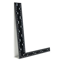 Enhanced Right Angle Metal Ruler for Crafting and Carpentry, 8 x 12 inch Stainless Steel Square (Double sided scale)