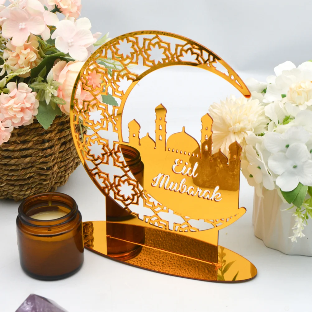 

Eid Al-Fitr украшение для стола табличка украшение для ванной знак Mubarak ремесло мусульман