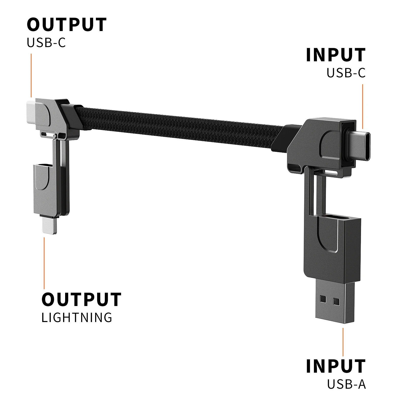 Compact Multi-Device Fast Charging Keychain Cable