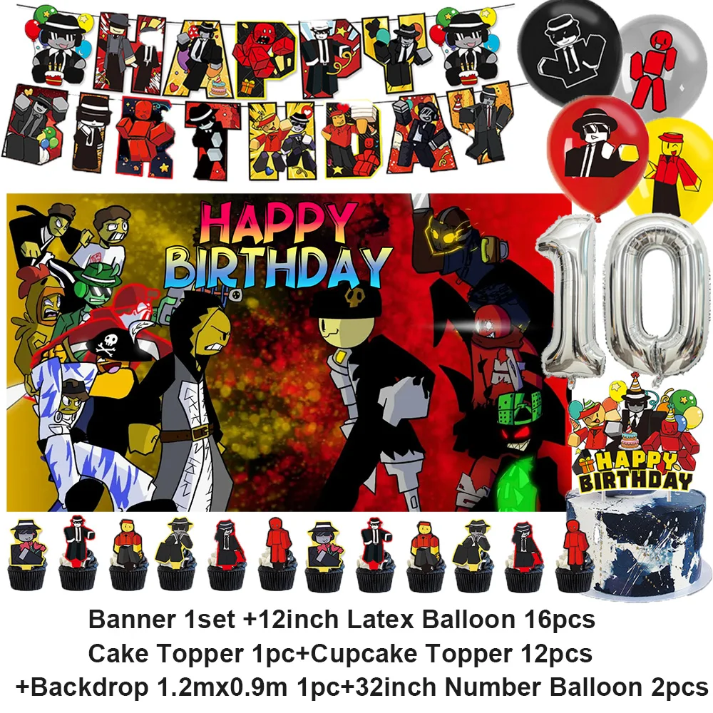 Forsakened C&Chance Thema Geburtstag Party Dekorationen Hintergrund Banner Anzahl Ballon Set Kuchen Topper Baby Shower Party Supplies – Detail 8