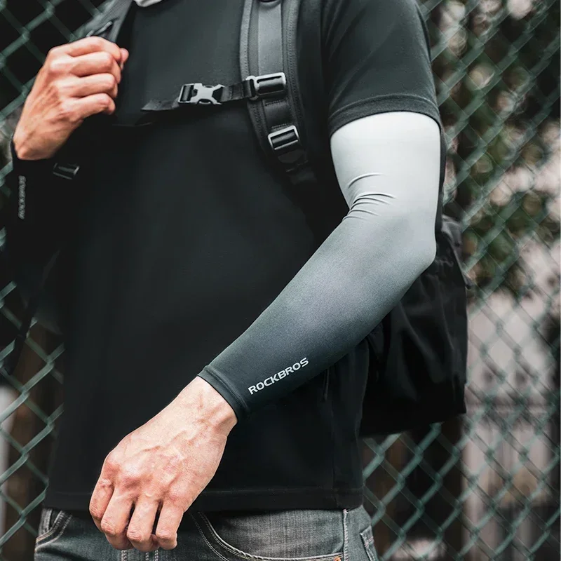 ROCKBROS Arm Sleeves Gradient Color Running Fishing Sunscreen Sleeve Summer Cool Quick Dry Breathable Ice Silk Cycling Equipment 5