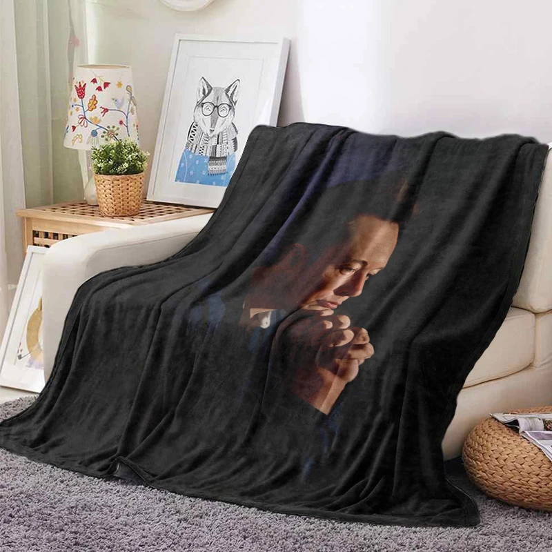 130x150cm Elon Musk American Flag Engineer Blanket Fashionable Printed Roundt Throw Blanket Bed Blanket Anti-Static Fuzzy Soft 4