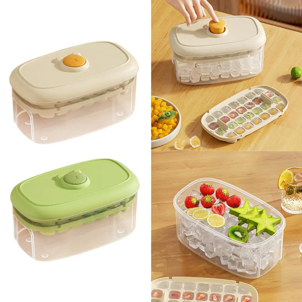 

Press Ice Tray Ice Cube Mold Household Storage Ice Cube Ice Artifact Quick-freezing Box Model Easy Release To T4P8