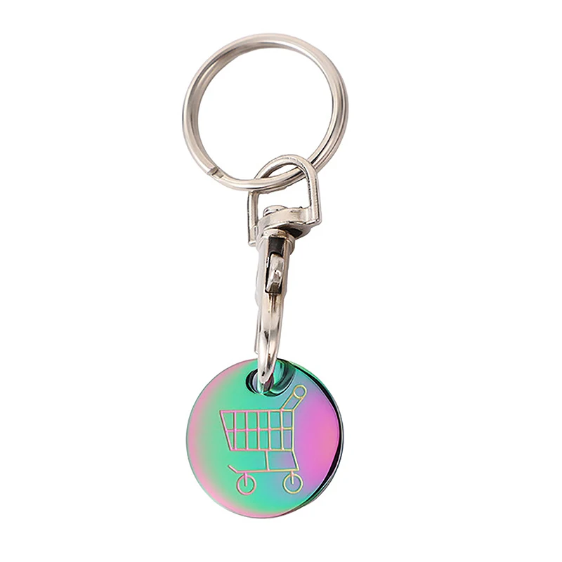 LiRiQi Jeton Pour Caddie En Acier Inoxydable, Jeton/Puce Amovible Pour Chariot De Supermarché, Clé à Puce Pour Panier D'achat ​pour Le Casier De Supermarché De Boucle De Porte Clés De Caddi