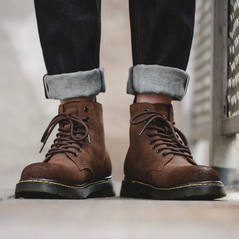 

Maden Men Boots Comforta Lace-up High Quality Leather Men's Boots 2023 Autumn Fashion Shoes Man Durable outsole Men Casual Boots