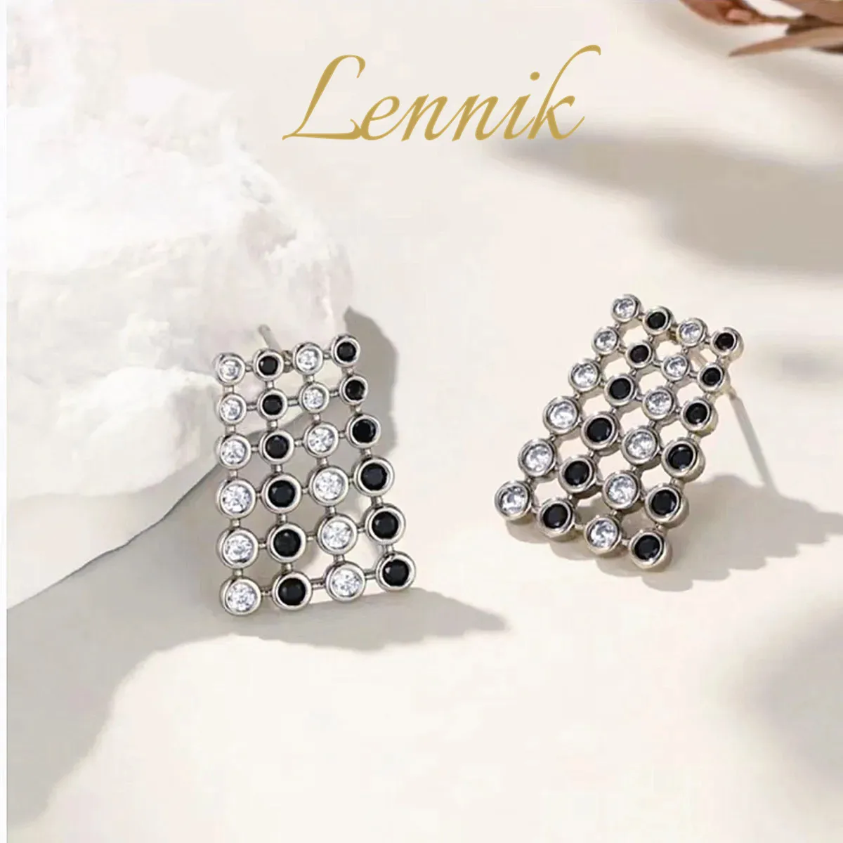 

LENNIK Women's Earrings Black Onyx Pearl Jewelry New Wedding Birthday Gift For Mom