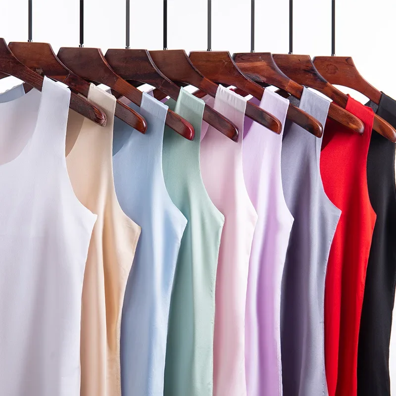 Men Undershirt Quick Dry T Shirt -5℃ Breathable Seamless Ice Silk Fiber Vest Slim-fit Summer Undershirt Quick-drying For Men And Women