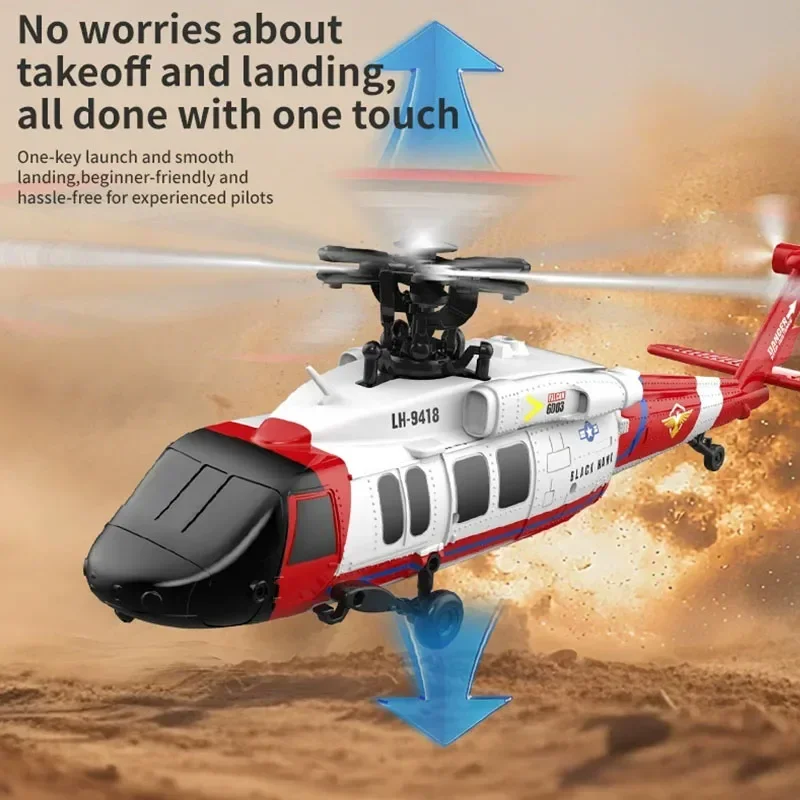 JJRC 6CH RC Helicopter UH-60L 6 Axes Aileron-free Design Fighter Jet With Brushless Motor One Key Takeoff 3D Roll Airlane Toy - 5