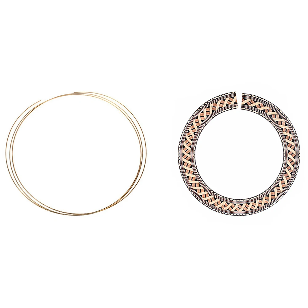 

1 шт. 8 футов Золотой медный лад провод для фотогитары 1,5 мм и 1 комплект деревянная инкрустация звукового отверстия для гитары