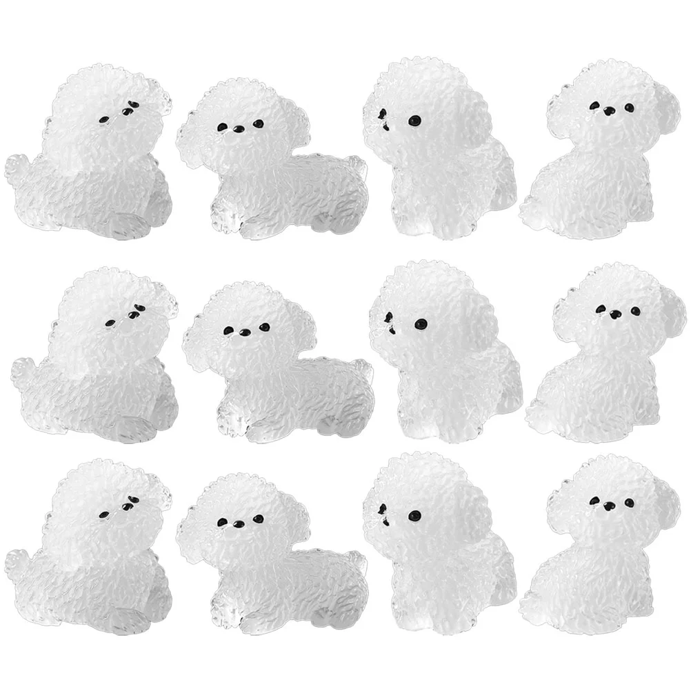 

Mini Dog Figurines Resin Puppy Garden Landscape Decoration Glow The Dark Dogs Tiny Animals Desktop Accessories
