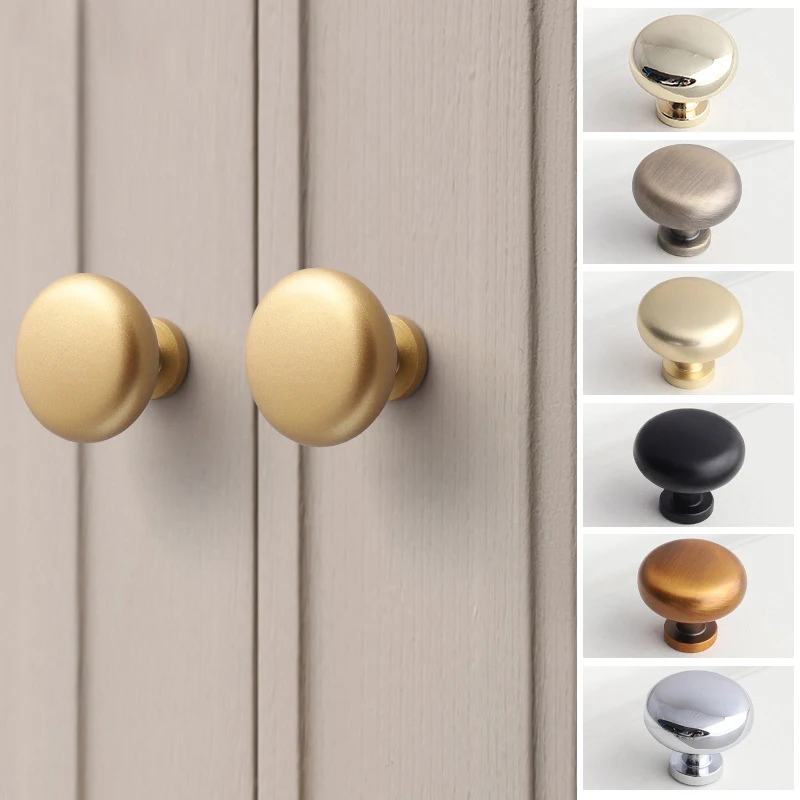 

Furniture Handle Kitchen Cabinet Single Hole Round Zinc Alloy Thickened Light Luxury Handle Drawer Wardrobe Cabinet Door Handle