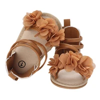 Infant Baby Girls Casual Sandals, Flower Patchwork Bandage Soft Sole Non-Slip Princess Flat Shoes 0-18M 6