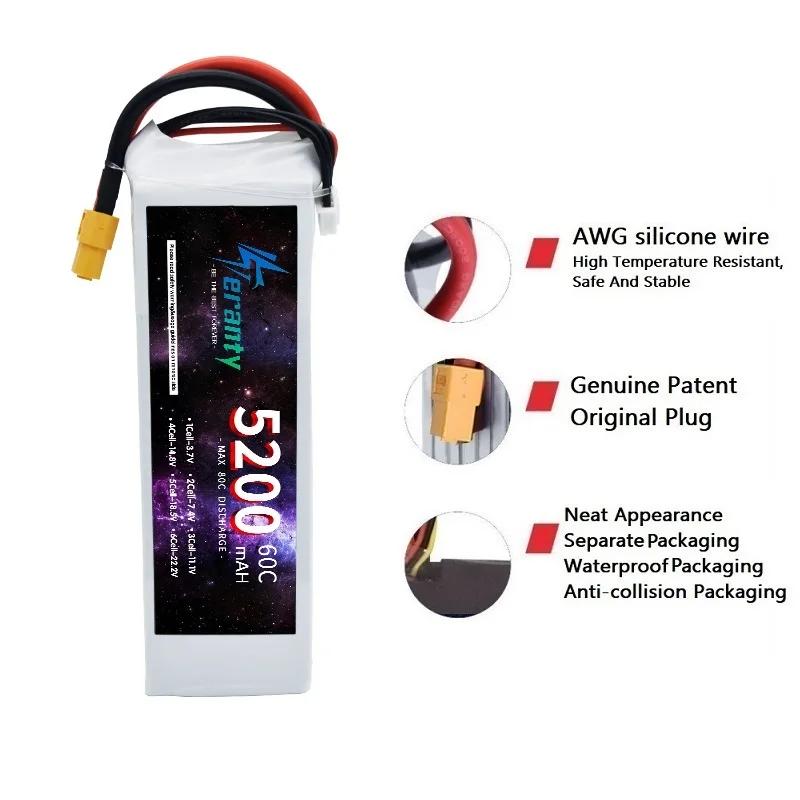 Batterie LiPo 3S 11,1V 2200mAh 25C tenue en main, montrant sa taille compacte pour drone RC