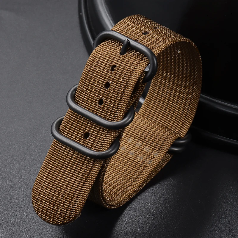 Premium Nylon Braided Sport Watch Band - Universal Replacement Wrist Strap with 5-Ring Buckle