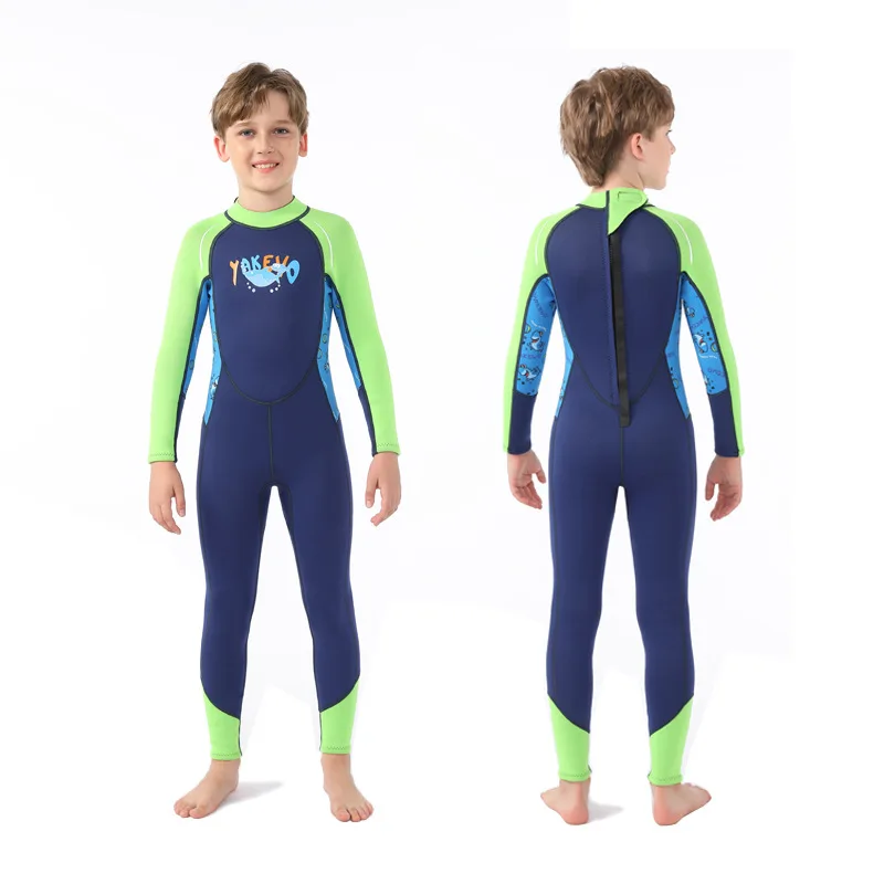 Children's 2.5mm Neoprene Wetsuit Boys Swimming Surfing Snorkeling Suit Warm Long Sleeves Swimsuit Girls One Piece Swimwear 5