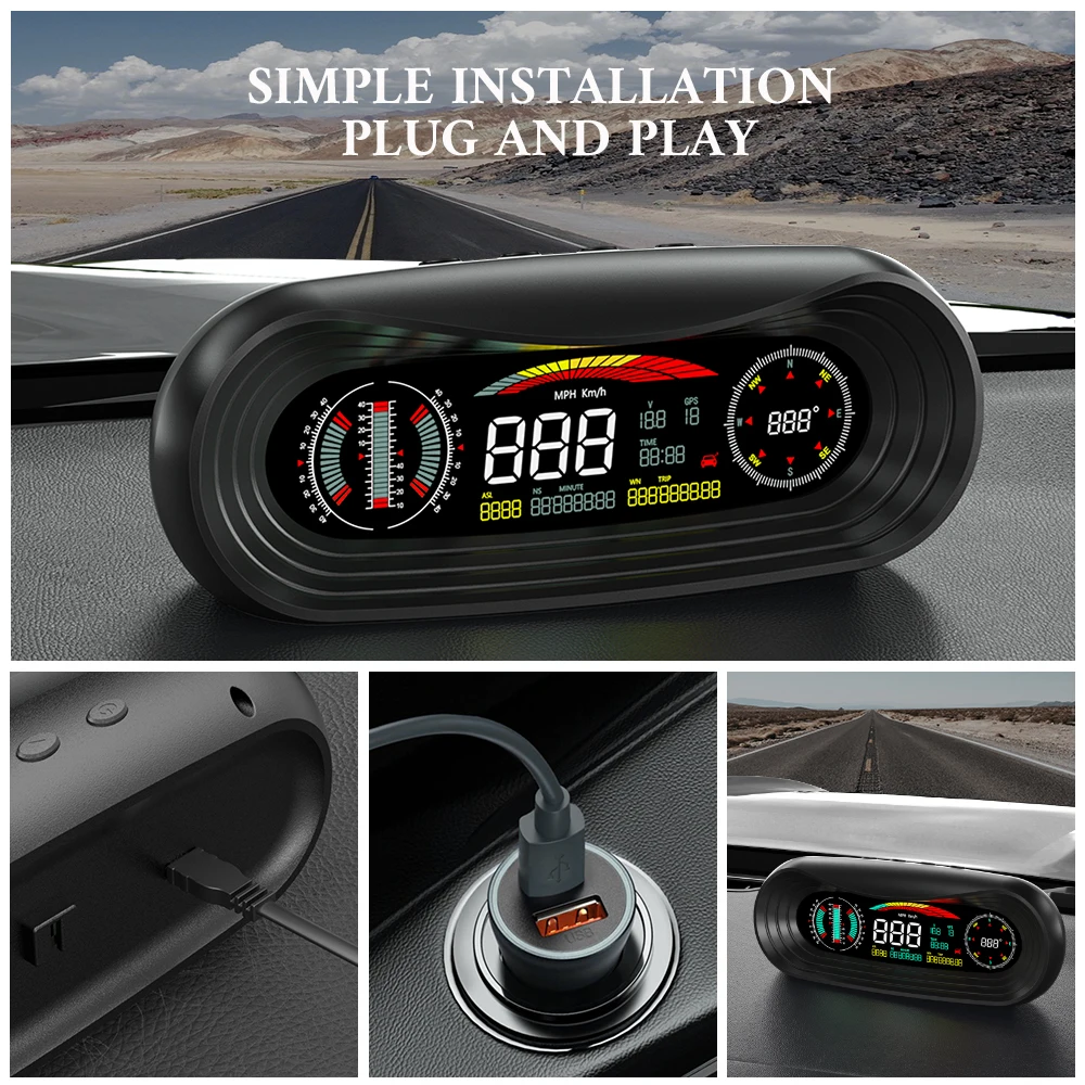 OBDHUD P18 GPS HUD  ӵ  ÷, ڵ  ˶ ð,  ħ  跮, ڵ ׼