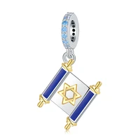 925 Sterling Silver Jewish Scroll Bead With Cubic Zirconia Charm Fit Original European Bracelets Jewelry for Women Friends Gift 1