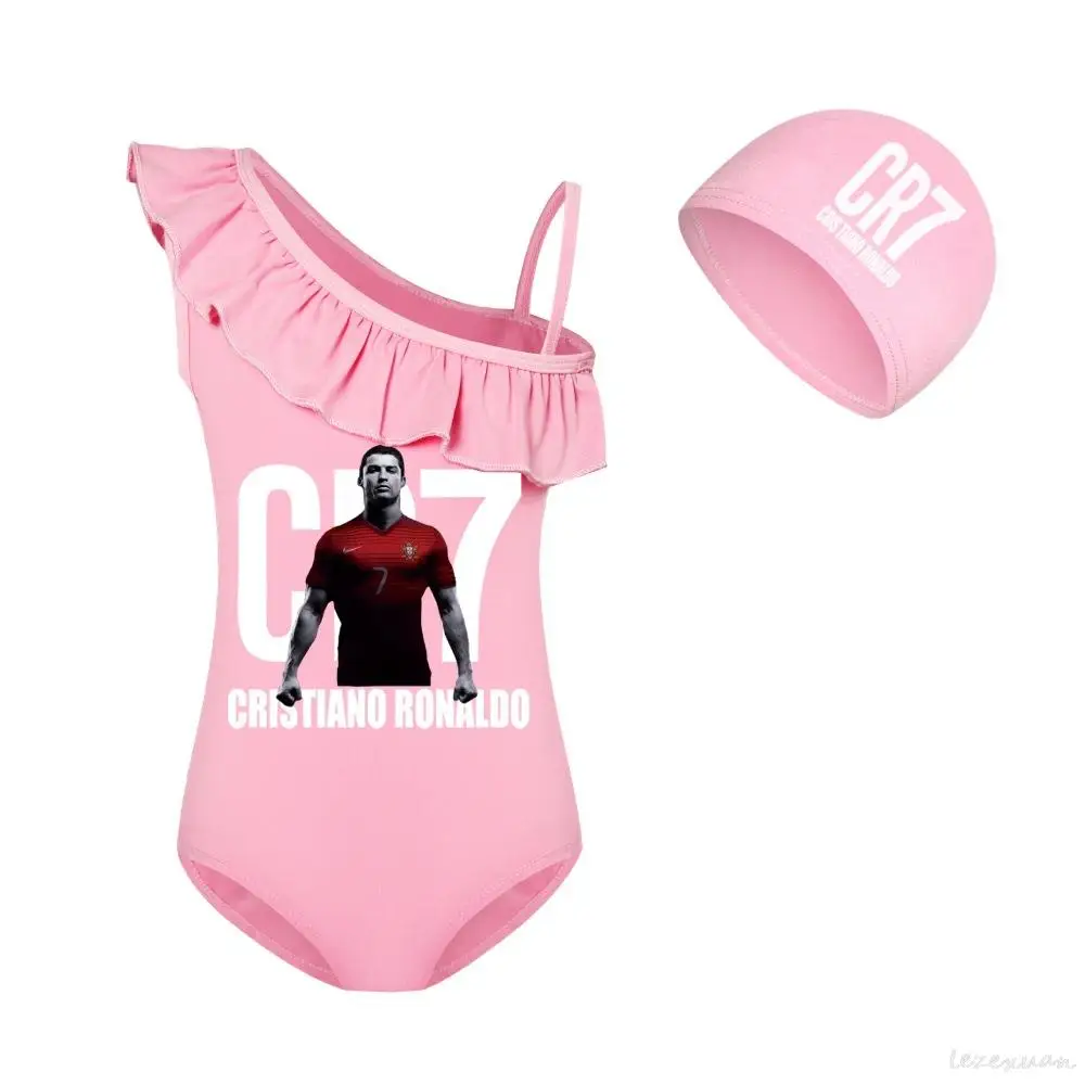 Cr7 Toddler Neonate Cr7 One Piece Kids Swimwear Girls Swimming Outfit Cartoon Bambini Costumi Da Bagno Costume Da Bagno 2-16Y