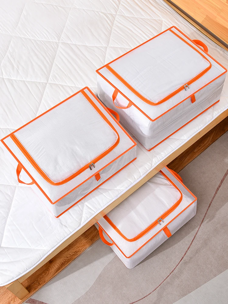 1PC large capacity clothing storage bag foldable large mobile bag Moving mobile storage bag Dust cleaning bedroom living room 5