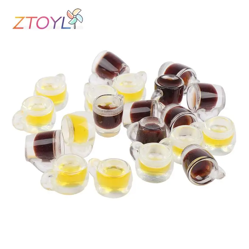 

10Pcs/Set Dollhouse Mini Stout Beer Mug Drinks Model Props Accessories Goblet Model Foods for Dolls House Accessories Hot Sale