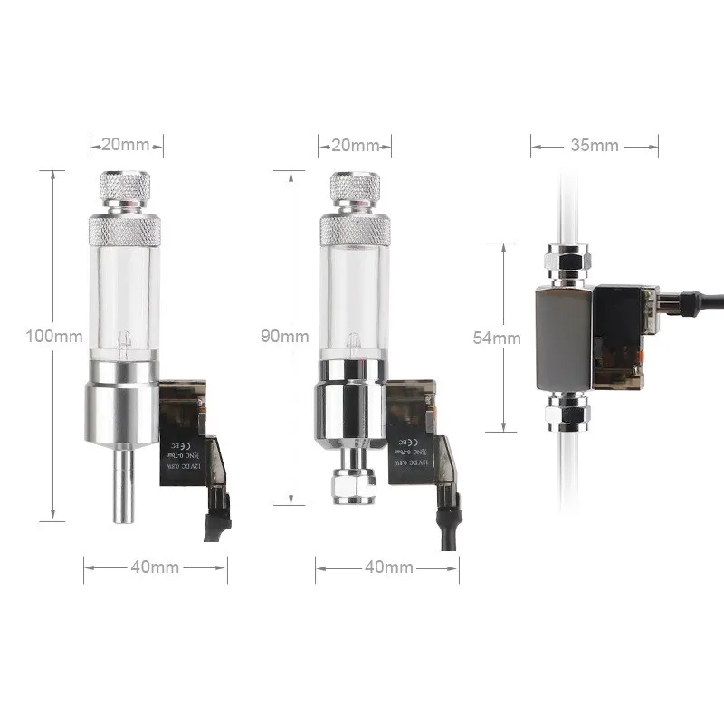 Aquarium CO2 Bubble Counter Regulator CO2 Reaction Control System Magnetic Solenoid Kit Check Valve Fish Tank Accessories 5