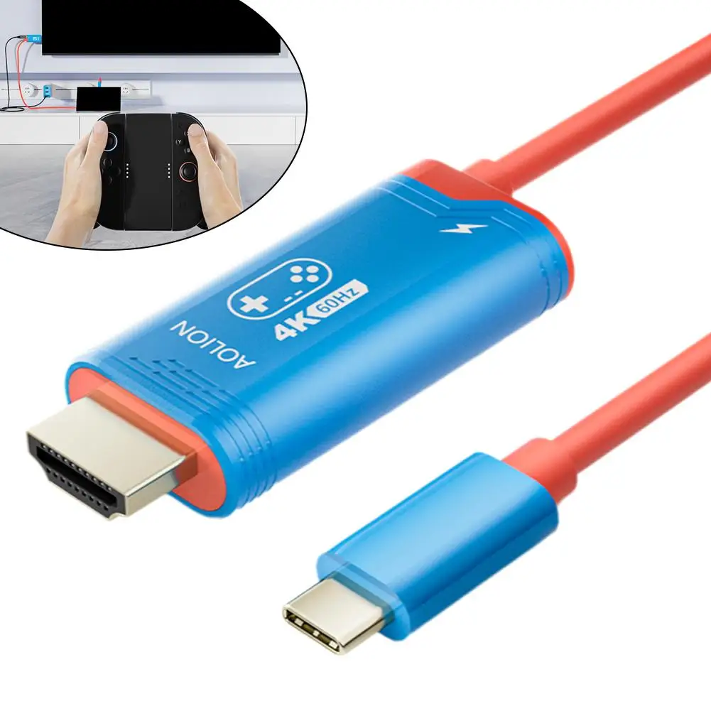 4K 144Hz HDMI 2.0 타입-C to HDMI 변환 케이블 6.5피트 길이 HDMI 케이블, 스위치2 PC G1G6용 4K 144Hz 3D 1080P HDCP2.2 지원