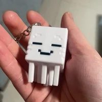 Game Ghast Cosplay Keychain Kawaii 3D Printing Keyring Key Chain Desktop Decoration Bag Accessory Ornament Prop 5
