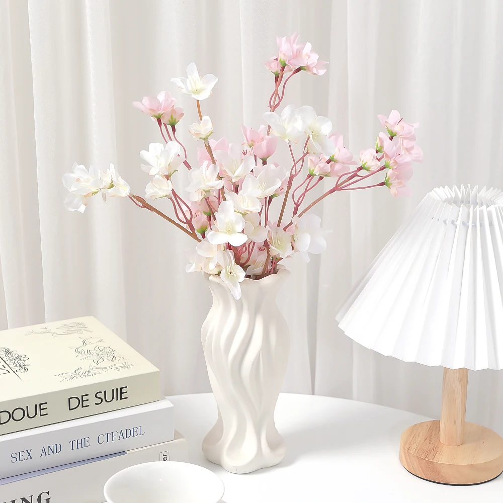 1 Stücke Künstliche Pfirsichblüten Blumen 39 CM Gefälschte Blumen Bouquet für Home Room Decor Garten Hochzeit Dekoration DIY Vase Ornament – Detail 6