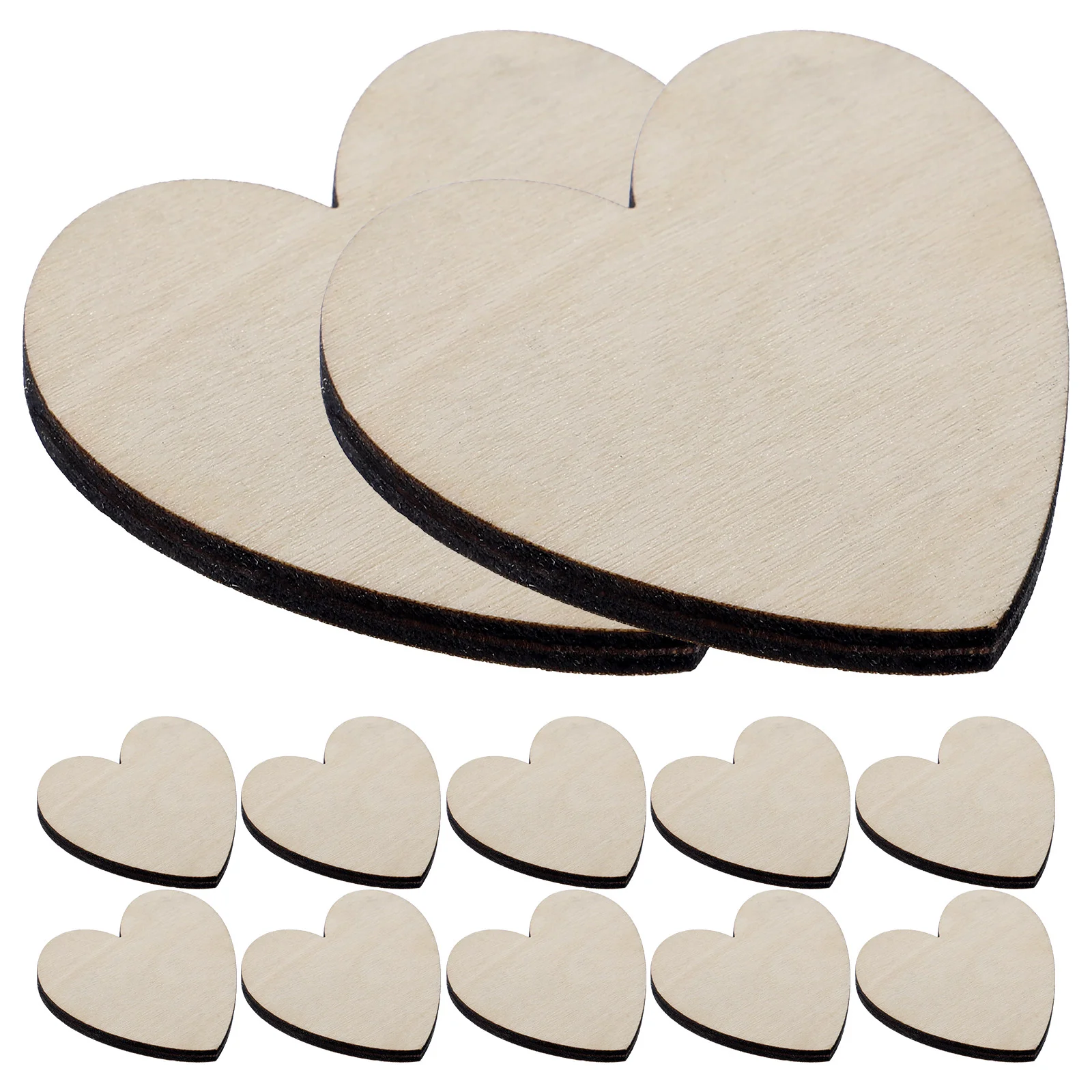 

20 Pcs Early Education Materials Easter Décor Unfinished Wood Cutouts Love Decoration for Christmas Wooden Heart Craft Supplies