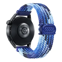 Nylon Braided Solo Loop Strap - Versatile and Stylish Bracelet - Huawei GT4 46mm (Dazzling Blue)