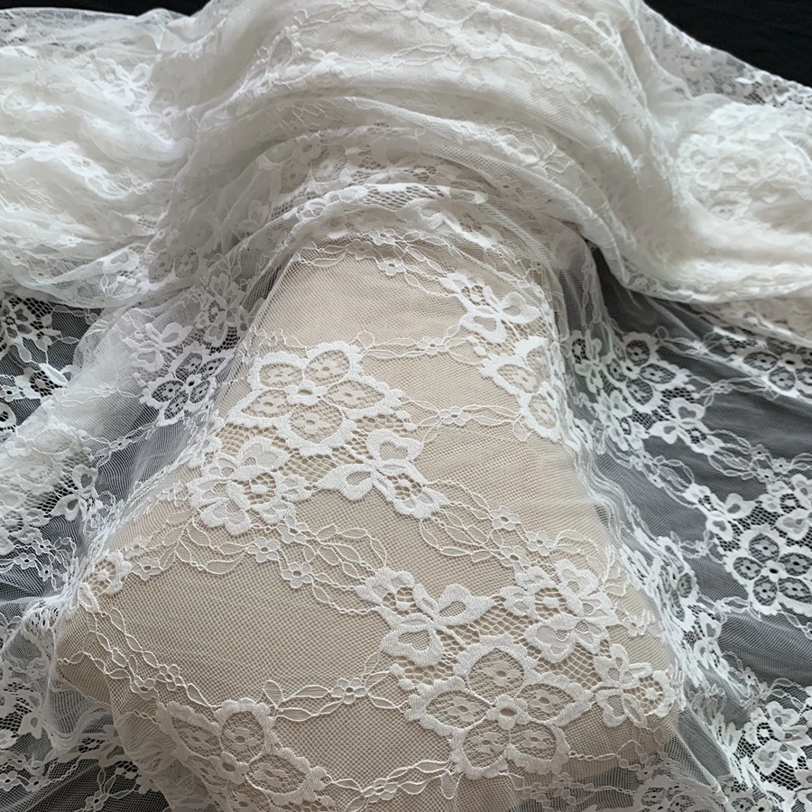 

Super soft off white lace fabric, thick quality, flowers lace for wedding dress, gowns 2020 NEW