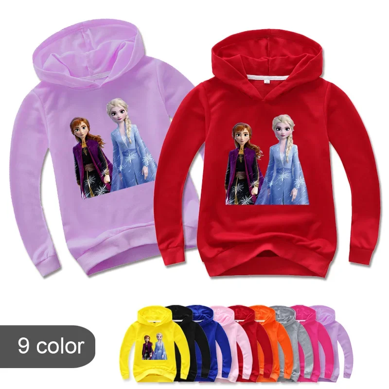 

Spring Autumn Frozen Elsa Anna Print Children Clothes Baby Girls Long Sleeve T Shirts Boy Hoodies Kid Sweatshirts Casual Top Tee