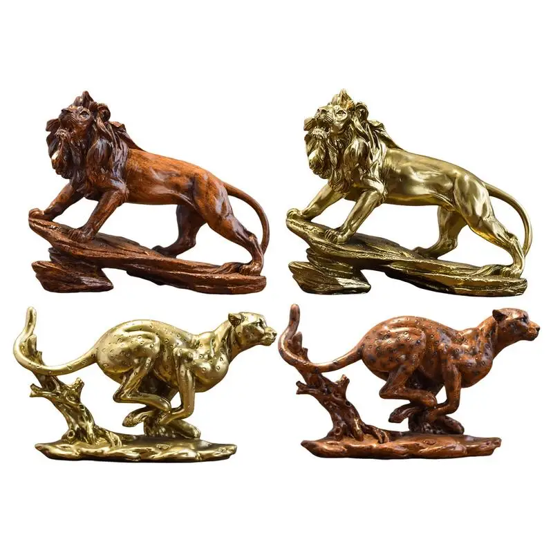 

Lion Statue Lion Resin Ornaments Cheetah Figurine Lion Figurines Home Decor Collectible Animal Figurines Decoration Accessories