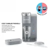 Gray Single-Serve K-Cup Pod Coffee Maker with Reusable Tumbler Brew Over Ice Button 36oz Removable Reservoir 3 Cup Sizes  My 4