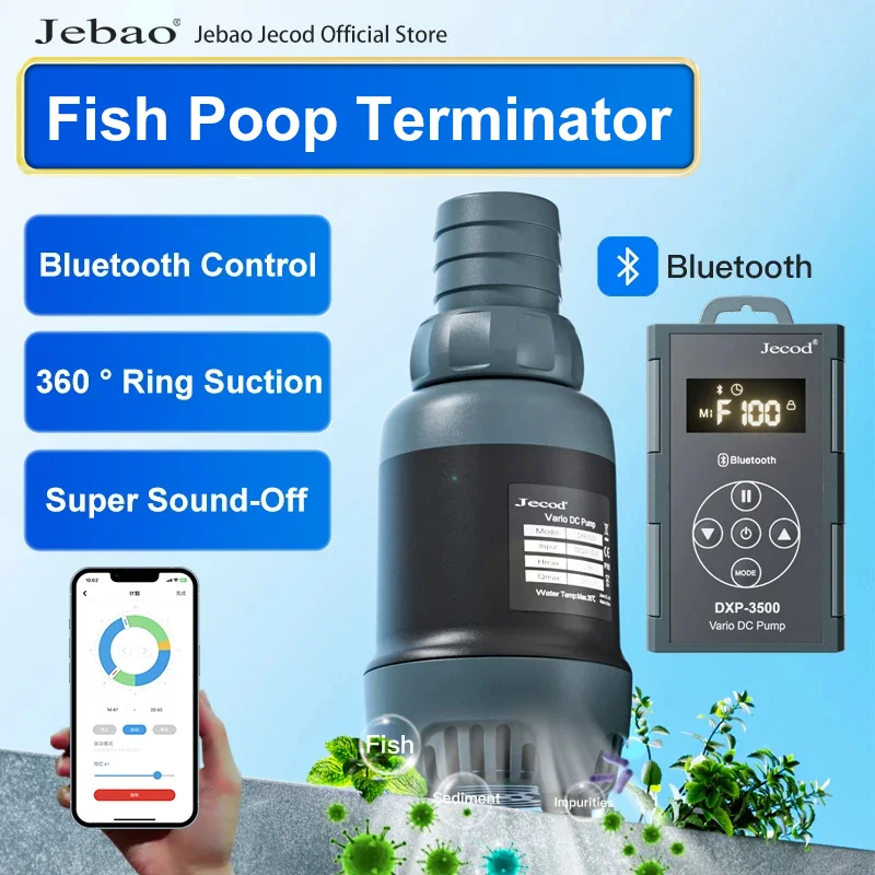 Jebao Jecod DXP Series Bluetooth Submersible Pump Aquarium Silent Inverter Suction Pump Fish Tank Fish Poop Terminator water pump aquarium water pump fish tank pump