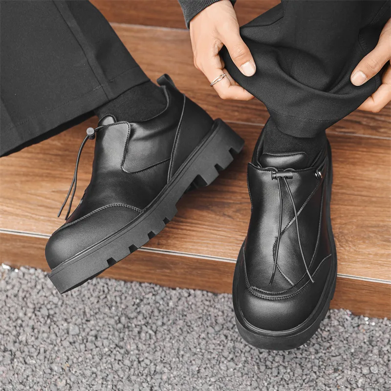 Men Business Leather Dress Shoes Casual Handmade Luxury Loafers Slip-on High Quality Slip-On Thick Bottom Oxford Wedding Shoes