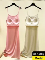 Modal Vest Top with Chest Pad Summer Svel Long Dr Loose plus Size Base Home Spwear Women's Dr