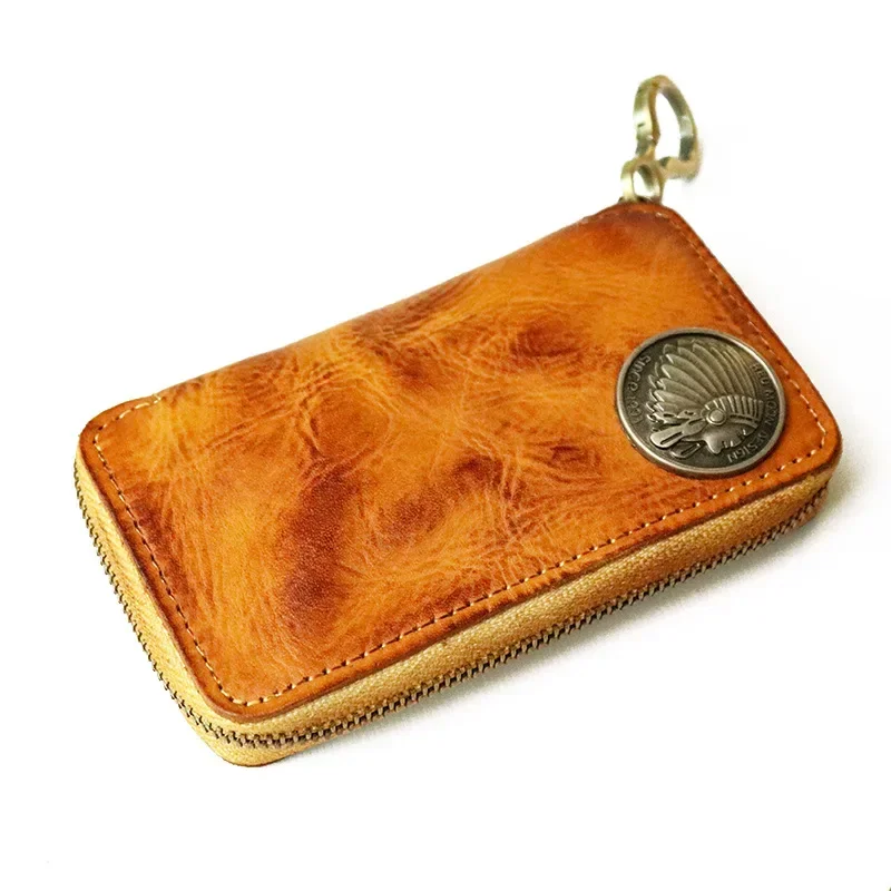 Key Case Key Holder Key Organizer Key Purse Key Protector Genuine Leather Key Wallet Men Car Key Holder Zipper Case Top Quality Male Man Housekeeper Waist Hanging Keys Organizer