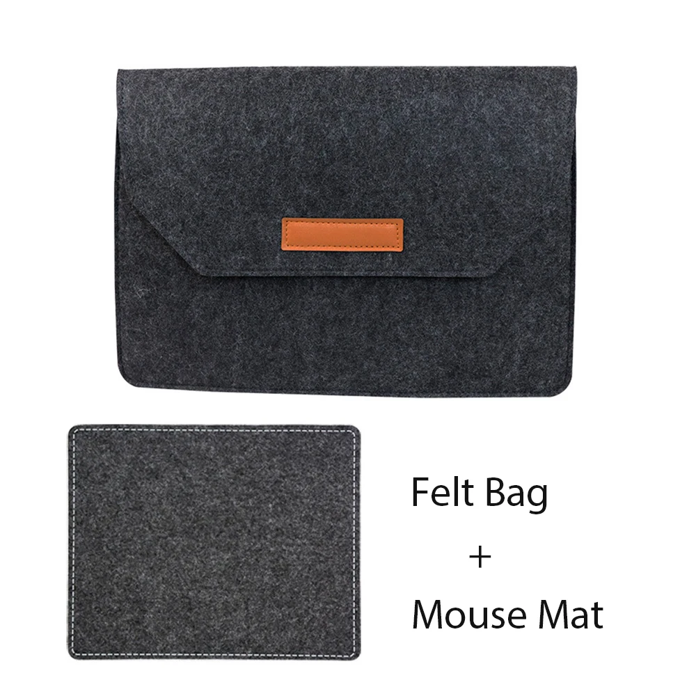 Wool Felt Laptop Bag with Bonus Mousepad and Power Mini-Pack Gift