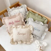 Custom Name Nordic Style Cotton Baby Small Pillow 28x34cm with Ruffles Kids Cushion Baby Newborn Bedding Pillows Cushions Room 1