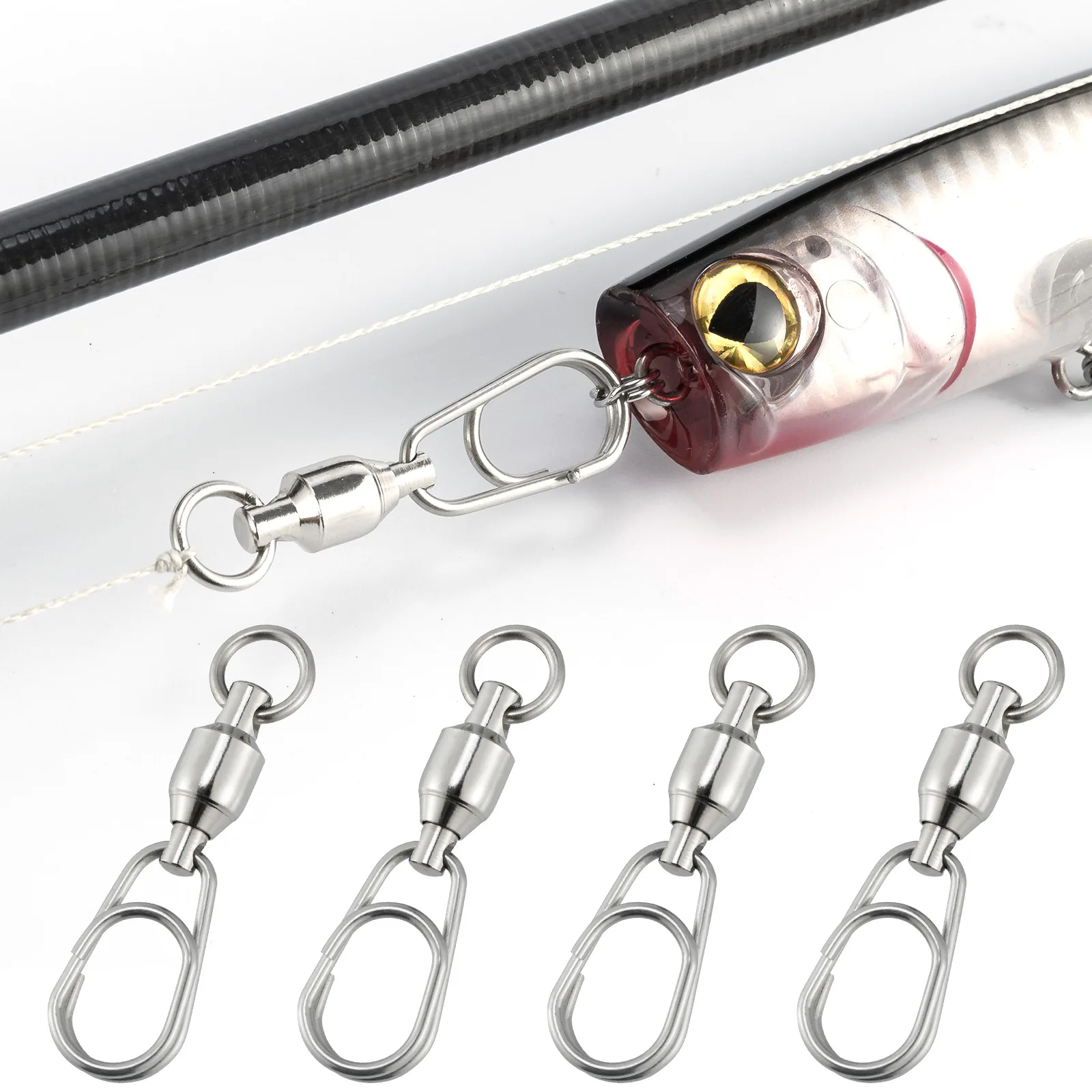 Swivels Jigging Lure Bearing Swivels Fishing Snaps Jigging Clip
