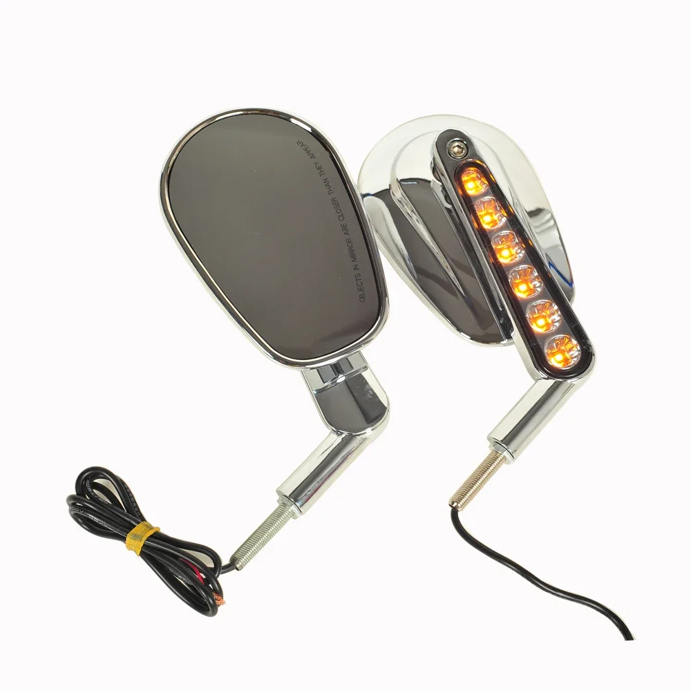 

Motorcycle Mirror LED Turn Signals Light Muscle Motorcycle Side Rearview Mirrors For Harley V-Rod V Rod VrScf