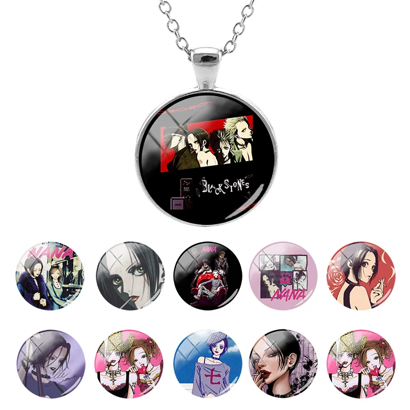 Ai Yazawa Osaki Nana Glass Cabochon Dome Pendant Necklace Chain Anime Jewelry For Men Women Accessories