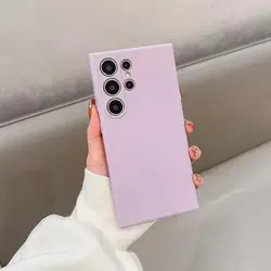 Luxury Matte Silicone Shockproof Phone Case - Elegant and Durable Back Cover - S23 (Purple)