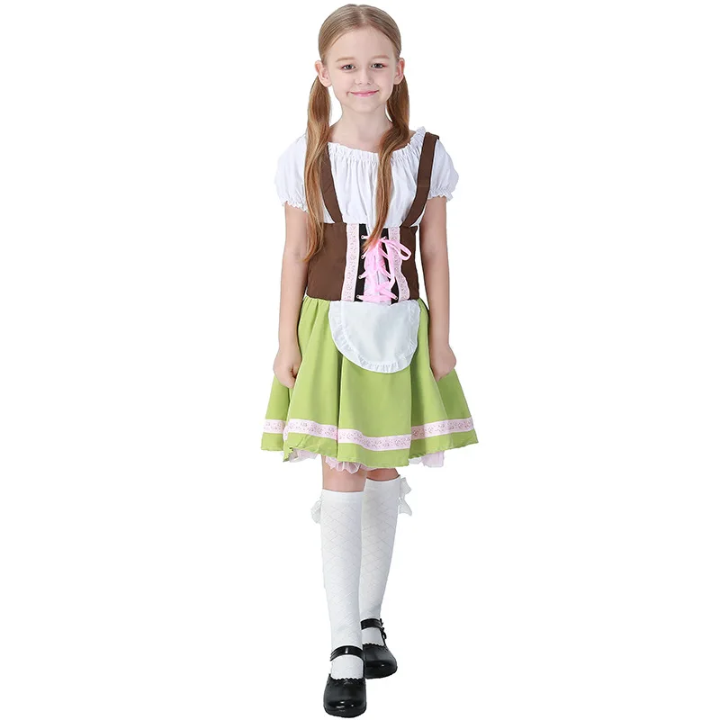 

Classic Oktoberfest Costume For Kids Girls Bavarian Dirndl Dress Costume Cosplay Outfit Child Halloween Party Fancy Dress