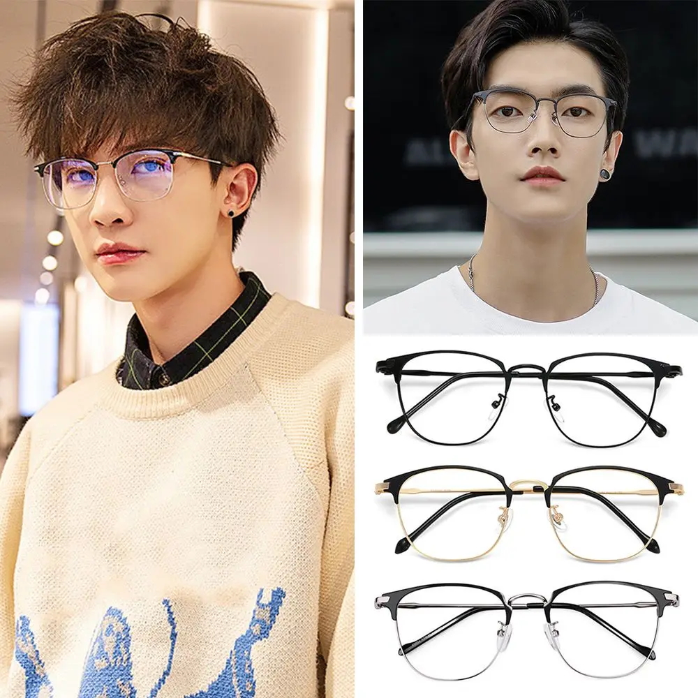 Klassische Halb Randlose Anti Blau Licht Blockieren Gläser Metall Rahmen Männer Square Ray Filter Brillen Rahmen Computer Frauen Brille – Detail 10