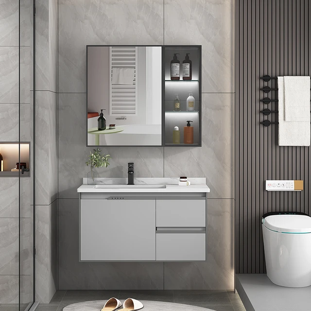 Cheap Modern Waterproof Stainless Steel Bathroom Storage Washbasin Cabinet  Bathroom Vanity - AliExpress