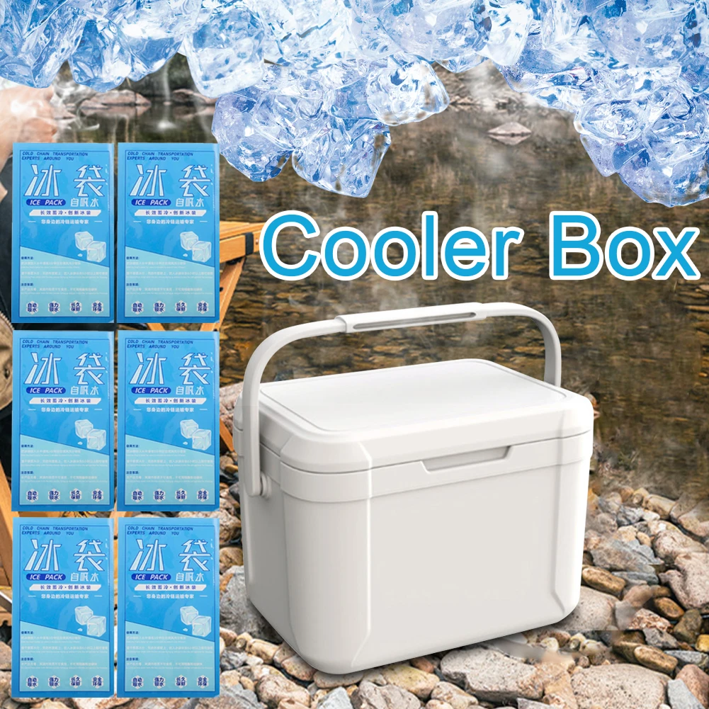 Portable 5L Cooler Box with Ice Pack Cool Storage Boxes Refrigerator for Camping Picnics Beach Trips to Keep Food Drinks Cool