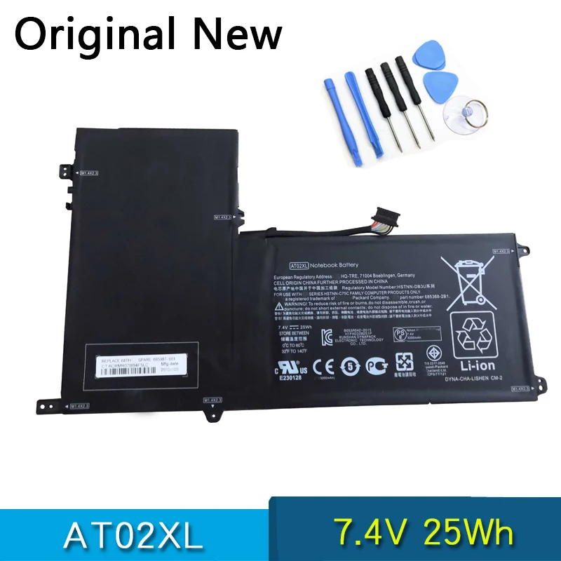 

NEW Original Battery AT02XL For HP Elitepad 900 G1 Tablel HSTNN-C75C HSTNN-IB3U AT02025XL D3H85UT HSTNN-DB3U 7.4V 25Wh